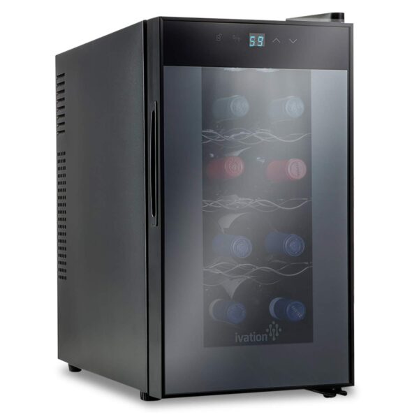 Ivation 8 Bottle Thermoelectric Wine Cooler, Quiet Freestanding Wine Fridge