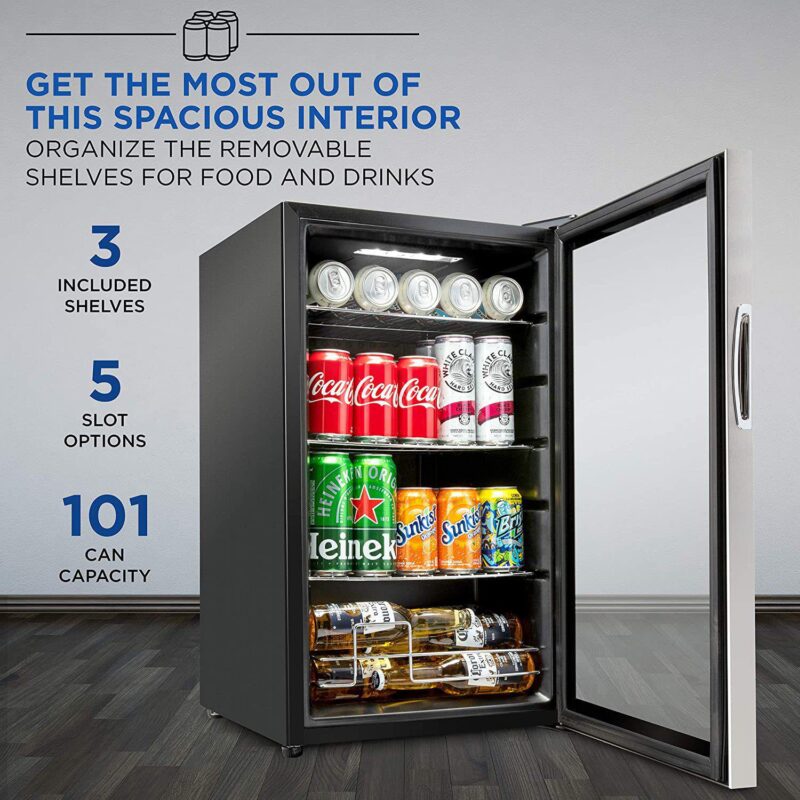 Ivation Beverage Refrigerator Ultra Cool Mini Drink Fridge Beer, Juice Cooler for Home and Office - Image 3