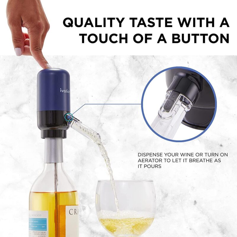 Ivation Electric Wine Opener, 7-Piece Wine Gift Set, Electric Bottle Opener, Wine Aerator Pourer - Image 4