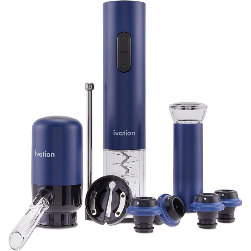Ivation Electric Wine Opener, 7-Piece Wine Gift Set, Electric Bottle Opener, Wine Aerator Pourer