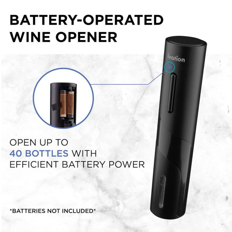 Ivation Electric Wine Opener,7-Piece Wine Gift Set, Electric Bottle Opener, Wine Aerator Pourer - Image 3