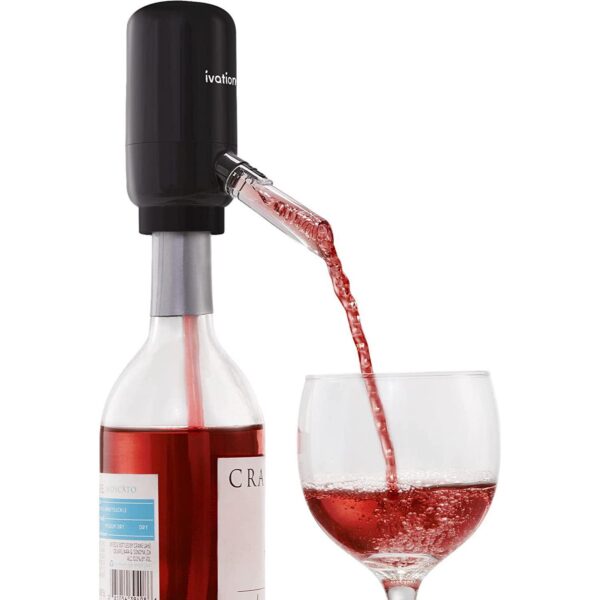 Ivation Wine Aerator and Dispenser Spout, Electric Wine Pourer and Stopper