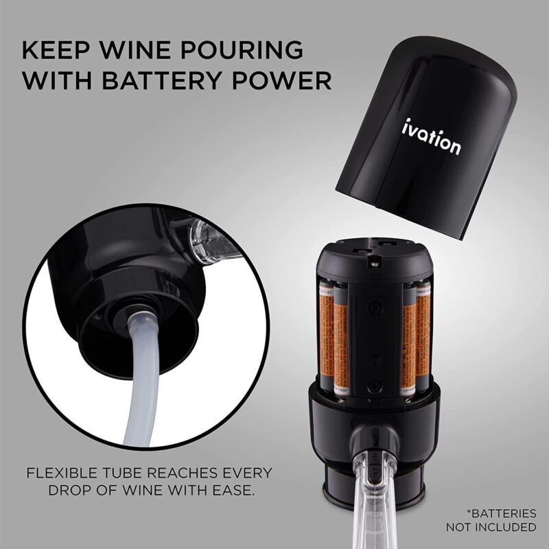 Ivation Wine Aerator and Dispenser Spout, Electric Wine Pourer and Stopper - Image 5