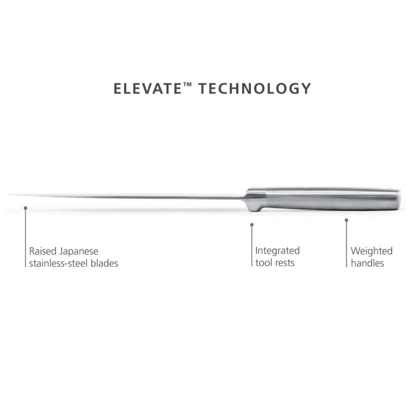 Joseph Joseph Elevate Fusion 5-pc. Knife, Cleaver and Scissor Set with Beechwood Knife Block - Image 5
