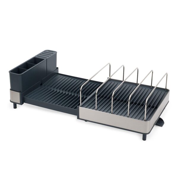 Joseph Joseph Extend Max Steel High-Capacity Expanding Dish Rack with Draining Spout