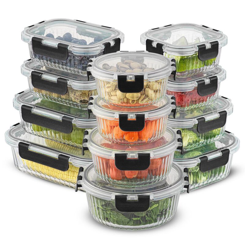 JoyJolt 24-Piece Fluted Food Storage Container Set with Lids - Image 10