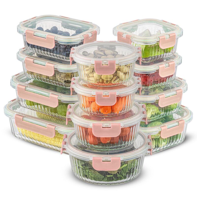 JoyJolt 24-Piece Fluted Food Storage Container Set with Lids - Image 11