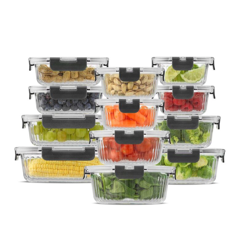JoyJolt 24-Piece Fluted Food Storage Container Set with Lids - Image 2