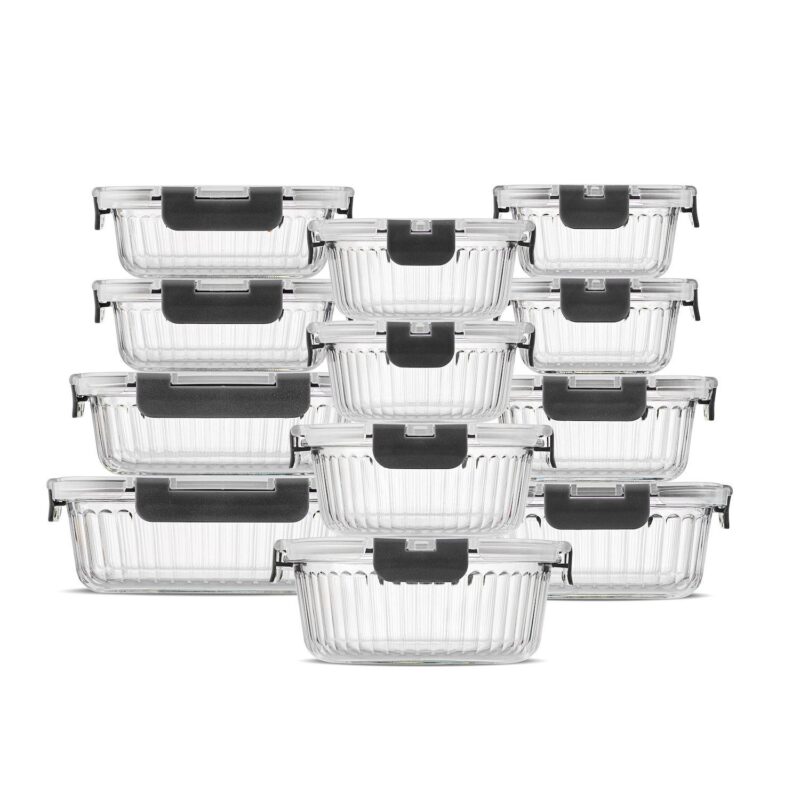 JoyJolt 24-Piece Fluted Food Storage Container Set with Lids - Image 3