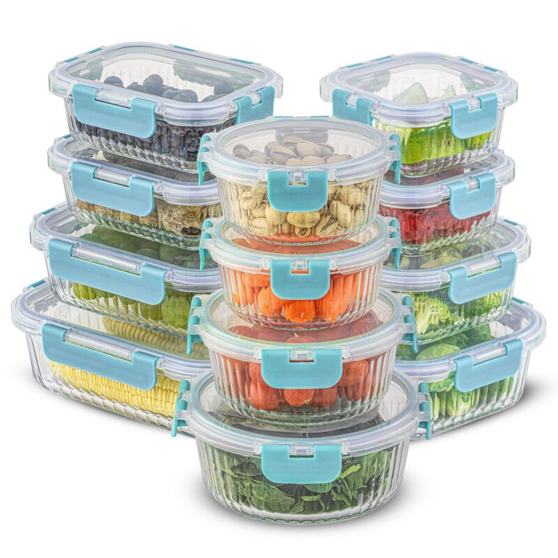 JoyJolt 24-Piece Fluted Food Storage Container Set with Lids - Image 8