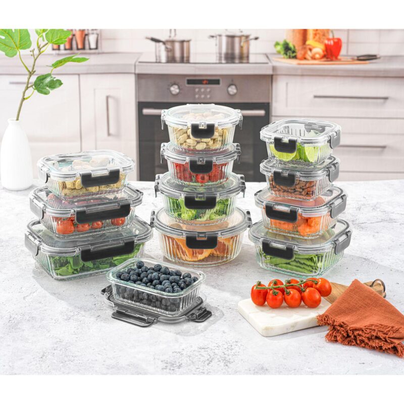 JoyJolt 24-Piece Fluted Food Storage Container Set with Lids - Image 5