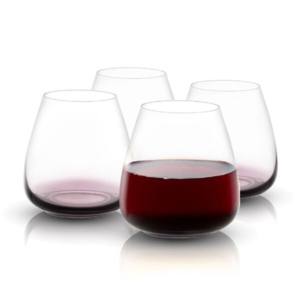 JoyJolt Black Swan 4-pc. Stemless Red Wine Glass Set