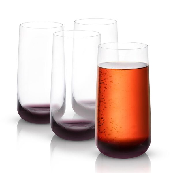 JoyJolt Black Swan 4-pc. Highball Glass Set