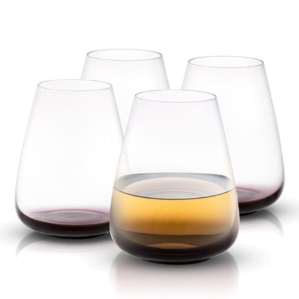 JoyJolt Black Swan 4-pc. Stemless White Wine Glass Set