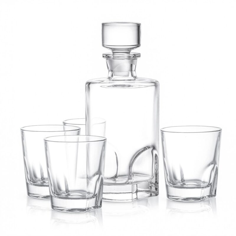 JoyJolt Carina Whiskey 5-Piece Crystal Decanter Set - Image 4