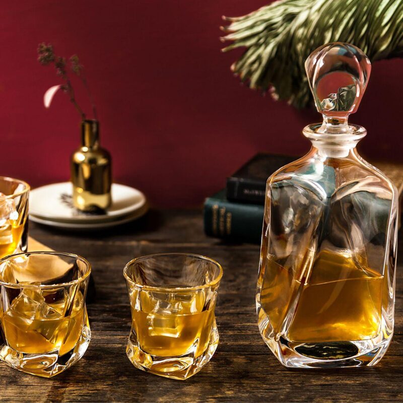JoyJolt Carina Whiskey 5-Piece Crystal Decanter Set - Image 2