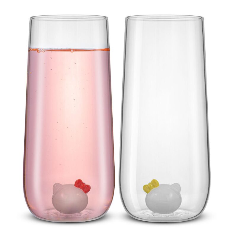JoyJolt Hello Kitty and Mimmy 3D Icon Tall Drinking Glasses - Image 2