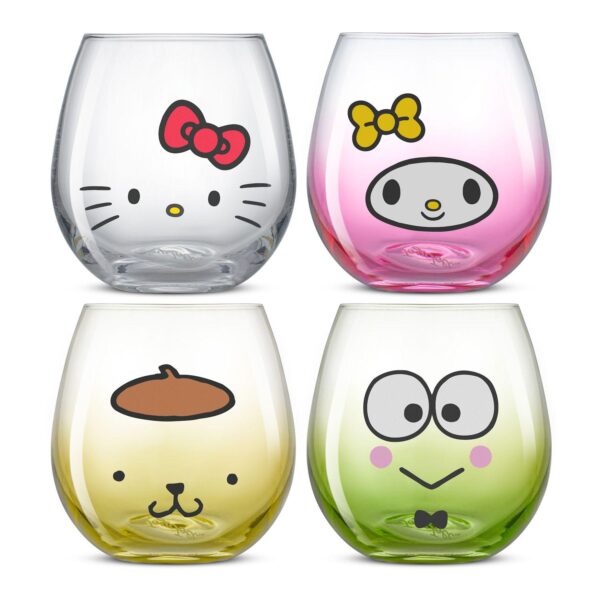 JoyJolt Hello Kitty and Friends Hello Sippy Stemless Drinking Glasses