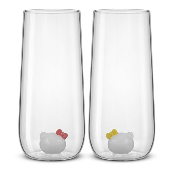 JoyJolt Hello Kitty and Mimmy 3D Icon Tall Drinking Glasses