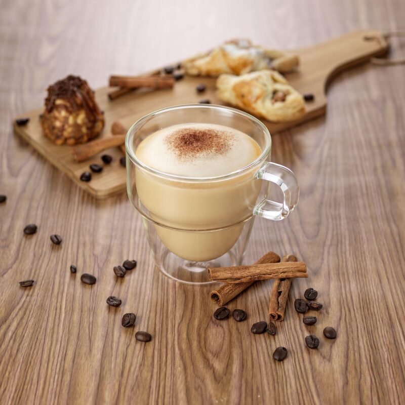 JoyJolt Stoiva 8-pc. Stackable Double-Wall Coffee Glass Set - Image 2