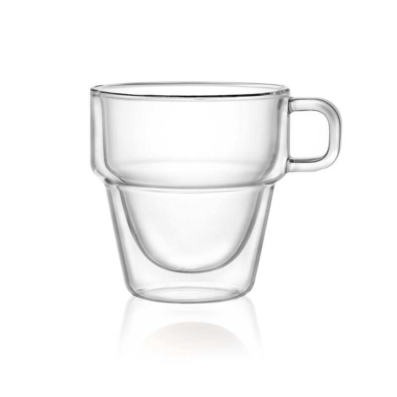 JoyJolt Stoiva 8-pc. Stackable Double-Wall Coffee Glass Set - Image 5