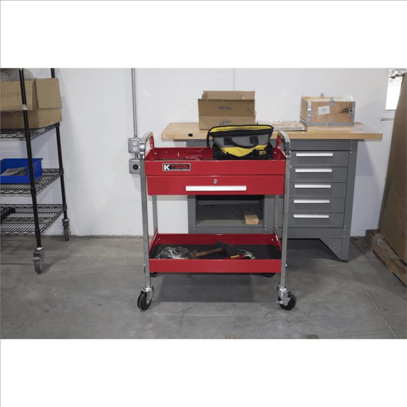 K-Tool KTI-75105 Steel Service Tool Cart w/ 1-Drawer and 2-Shelves - Image 9