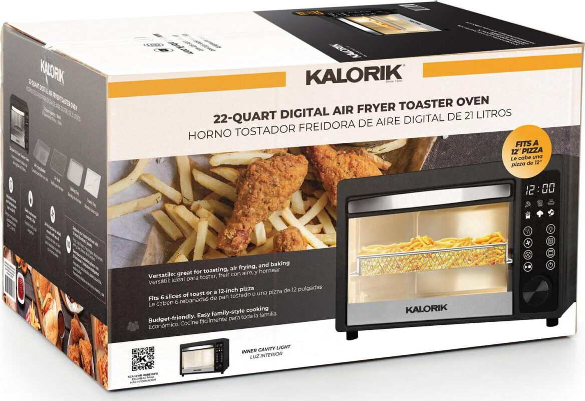 KalorikA 22-Quart Digital Touchscreen Air Fryer Toaster Oven, Black - Image 10