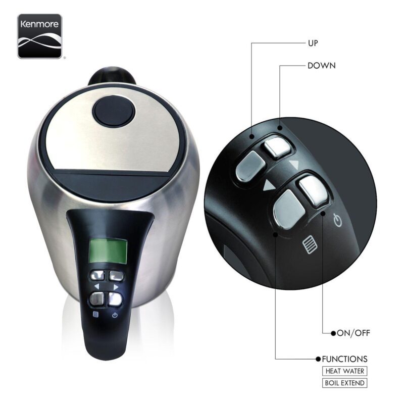 Kenmore 1.7L Cordless Electric Tea Kettle with 6 Temperature Pre-Sets - Image 8