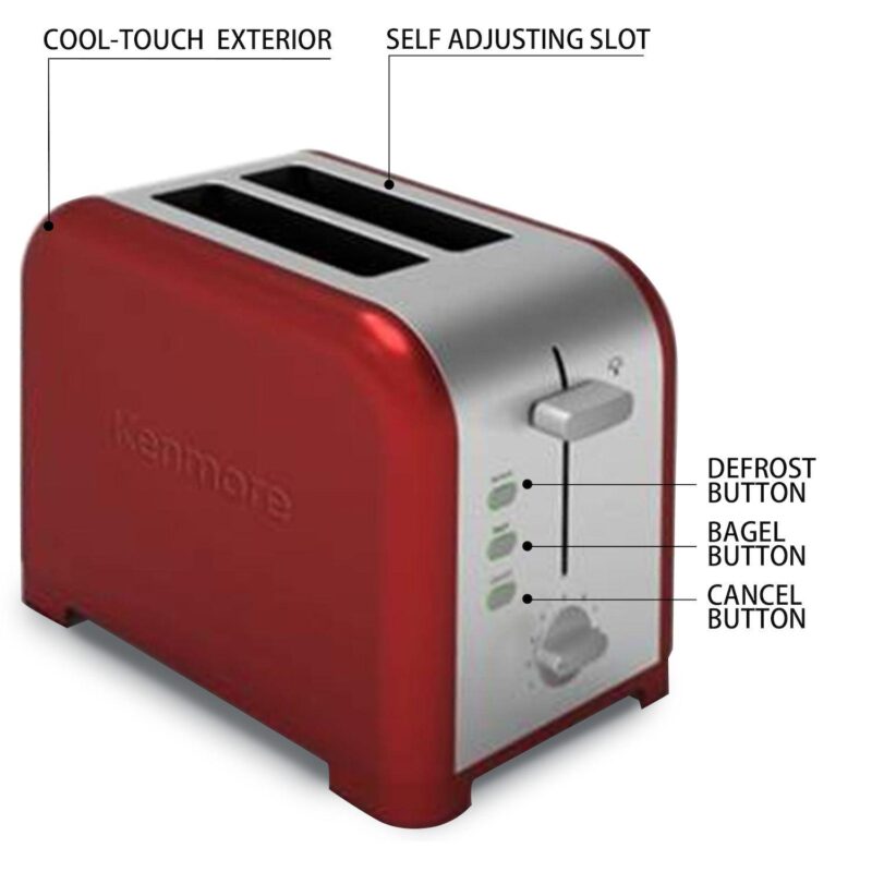 Kenmore 2-Slice Wide-Slot Stainless Steel Toaster - Image 6