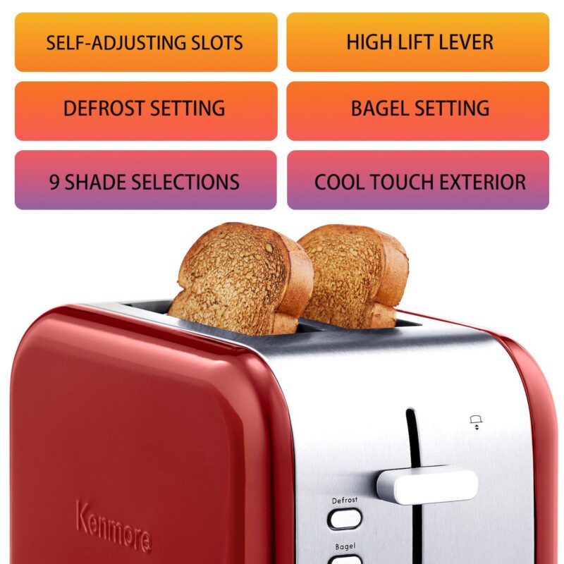 Kenmore 2-Slice Wide-Slot Stainless Steel Toaster - Image 3
