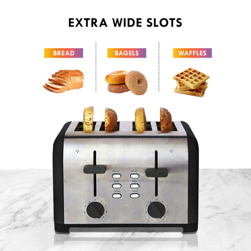 Kenmore 4-Slice Dual Control Wide-Slot Stainless Steel Toaster - Image 5