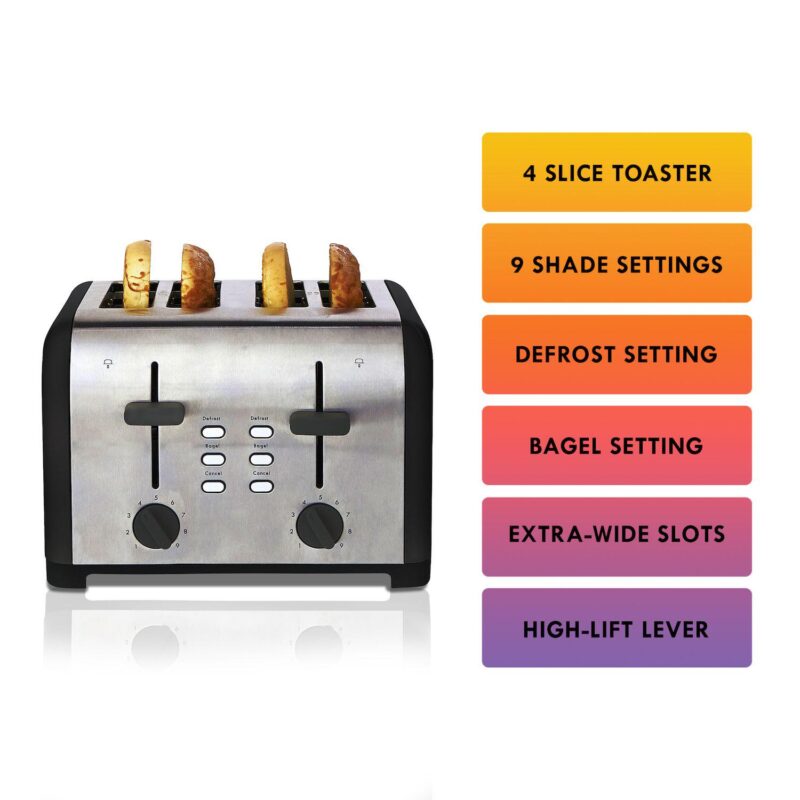 Kenmore 4-Slice Dual Control Wide-Slot Stainless Steel Toaster - Image 3