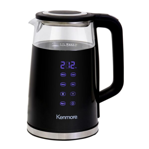 Kenmore Double-Walled Glass Digital Programmable Electric Tea-Kettle