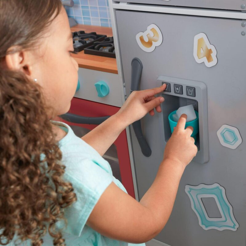 KidKraft Mosaic Magnetic Play Kitchen with Ice Maker and Accessory Play Set - Image 4