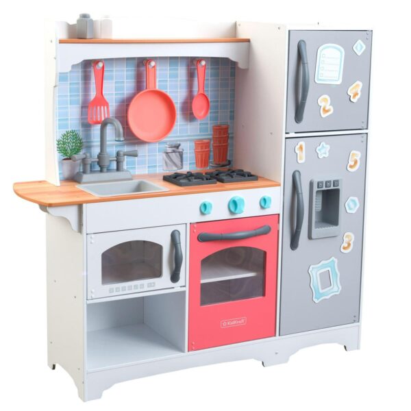 KidKraft Mosaic Magnetic Play Kitchen with Ice Maker and Accessory Play Set