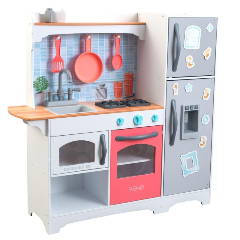 KidKraft Mosaic Magnetic Play Kitchen with Ice Maker and Accessory Play Set