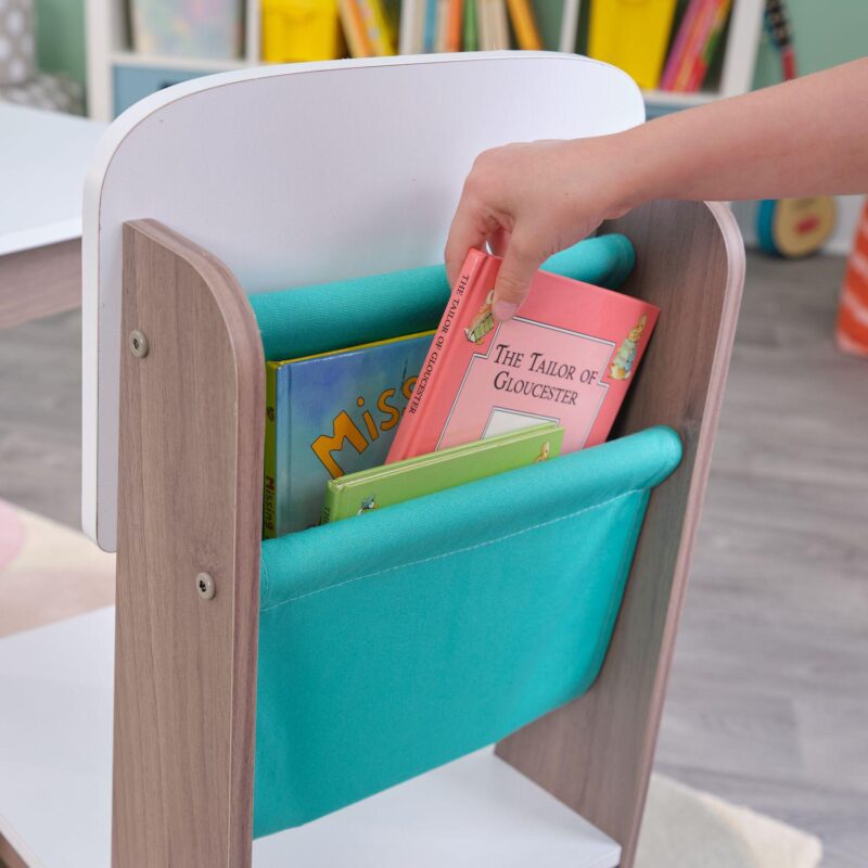 KidKraft Wooden Pocket Storage Table and 2 Chair Furniture Set - Image 6