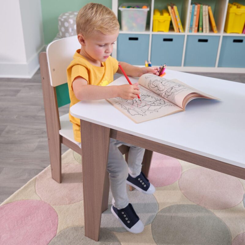 KidKraft Wooden Pocket Storage Table and 2 Chair Furniture Set - Image 4