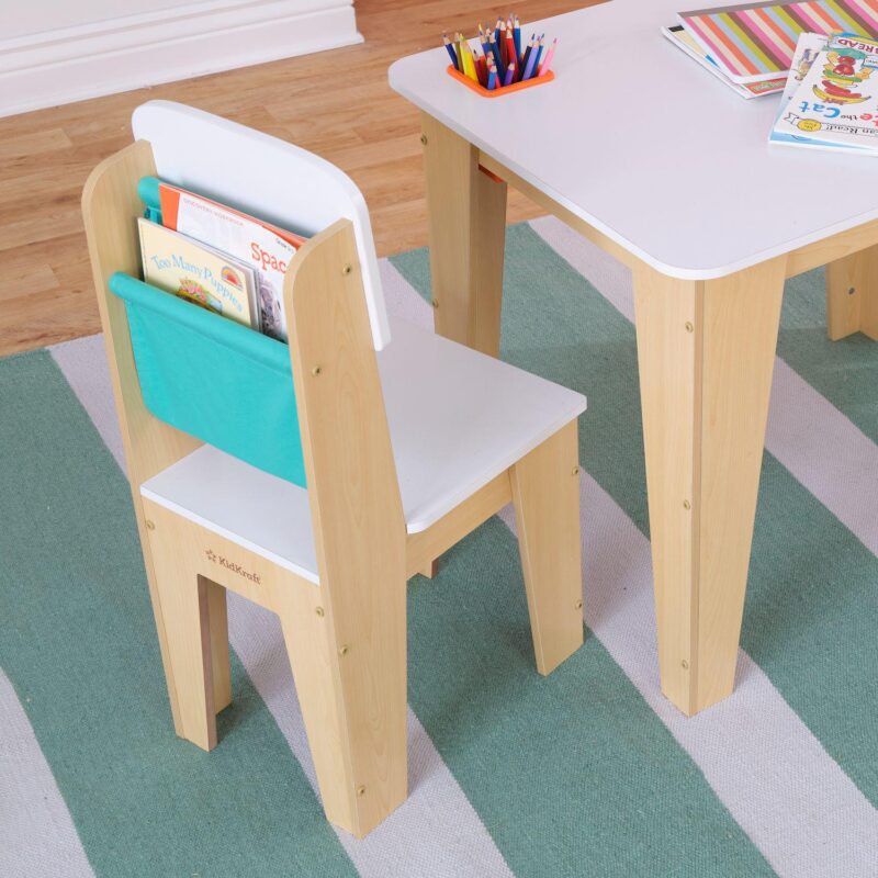 KidKraft Wooden Pocket Storage Table and 2 Chair Furniture Set - Image 5