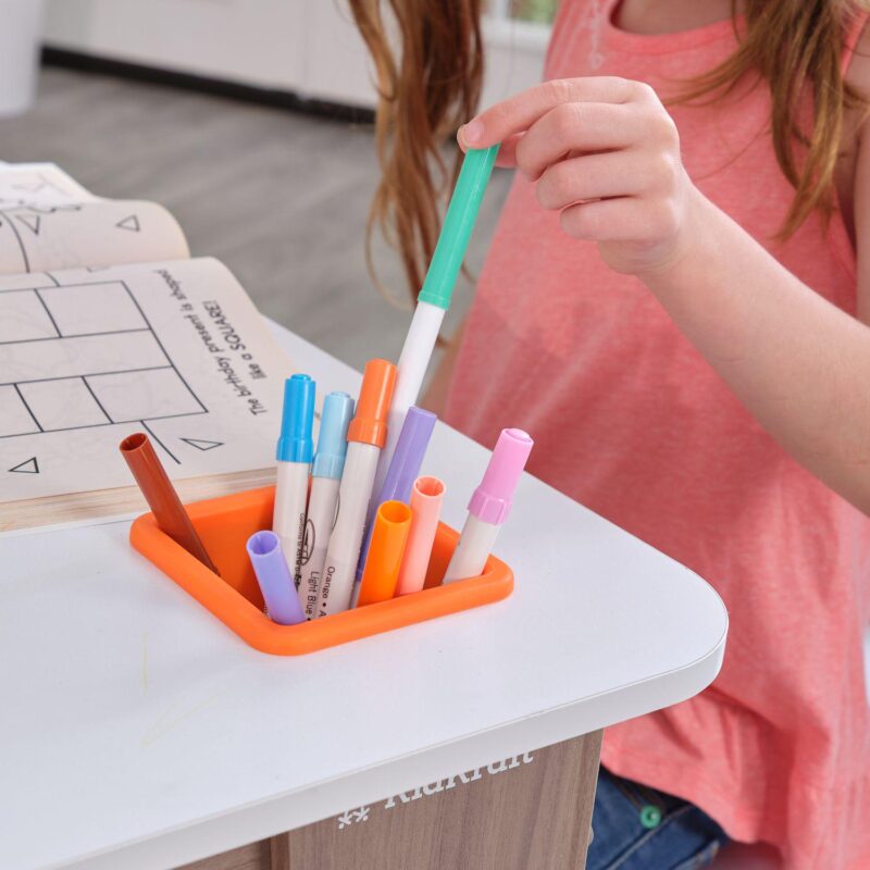 KidKraft Wooden Pocket Storage Table and 2 Chair Furniture Set - Image 7