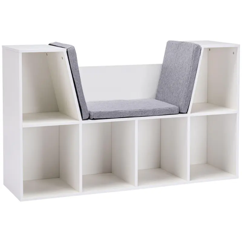 Kids Cube Organizer With Lounge Chair And Large Cube Shelving, Grey - Image 5