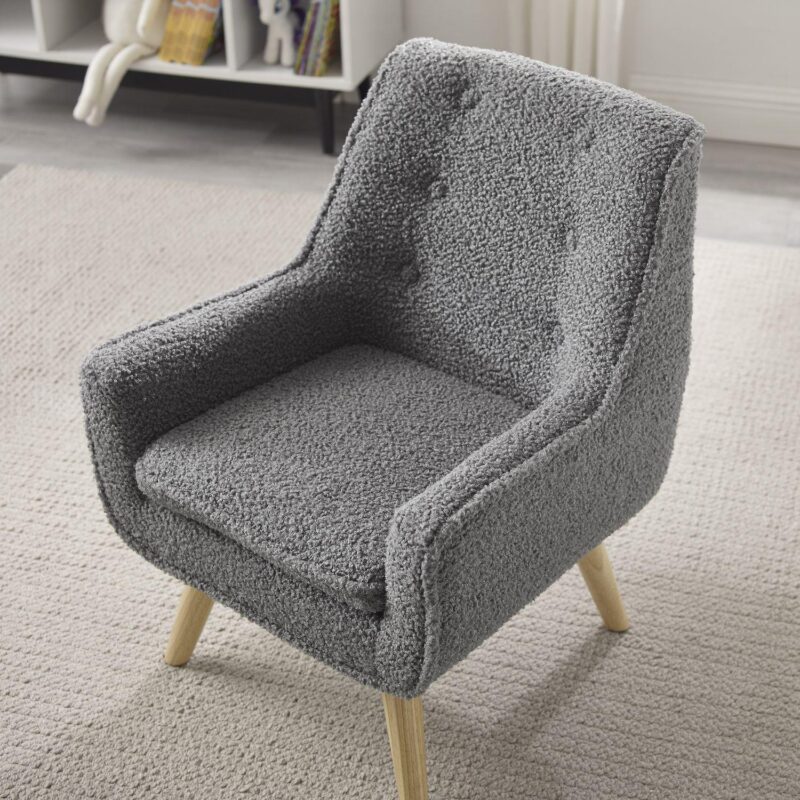 Kids Linon Crane Sherpa Arm Chair - Image 3
