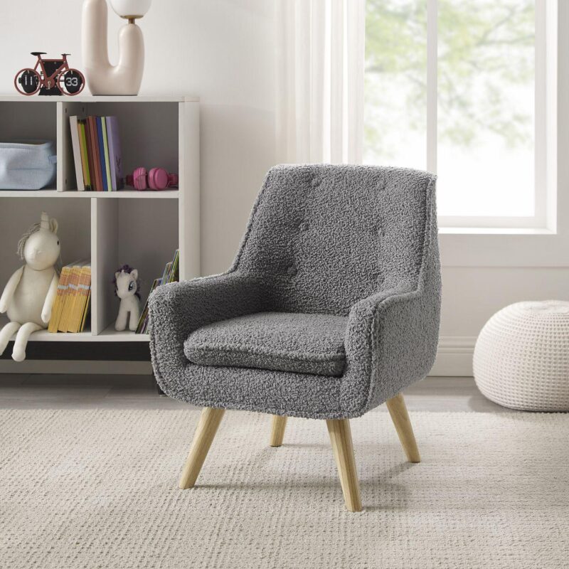 Kids Linon Crane Sherpa Arm Chair - Image 2
