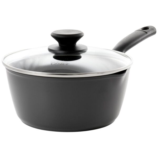 Kingsway 2.6 Quart Aluminum Nonstick Saucepan in Black