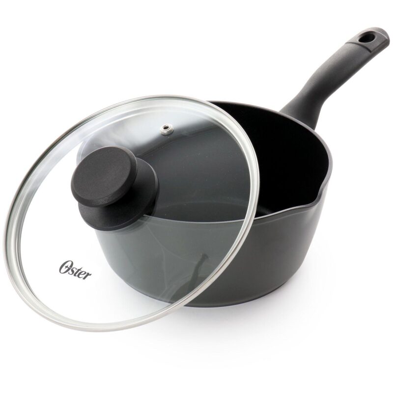 Kingsway 2.6 Quart Aluminum Nonstick Saucepan in Black - Image 2