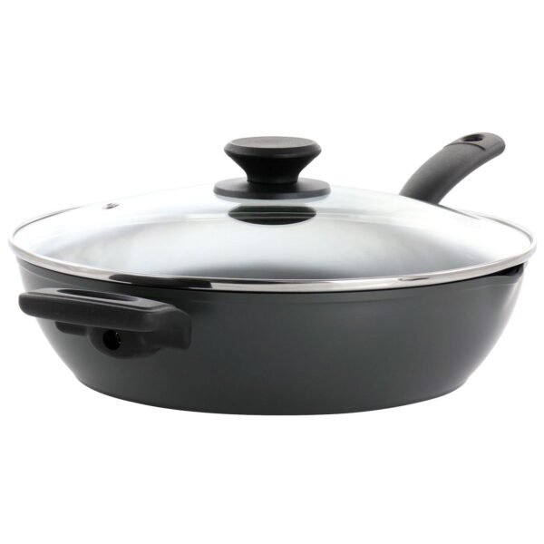 Kingsway 3.9 Quart Aluminum Nonstick Saute Pan in Black