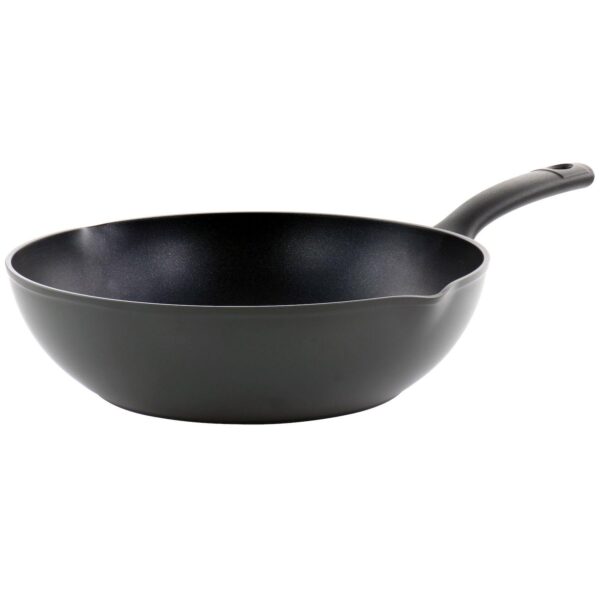 Kingsway 4.1 Quart Aluminum Nonstick Wok in Black