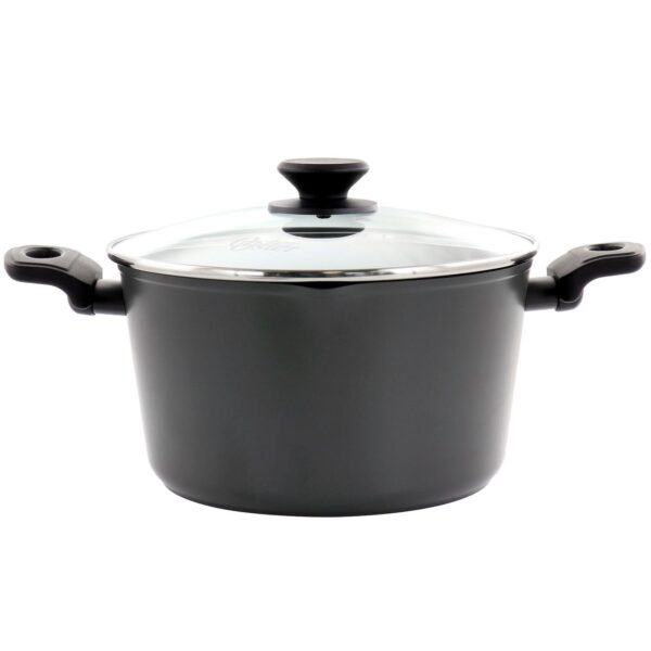 Kingsway 5.5 Quart Aluminum Nonstick Dutch Oven in Black With Lid