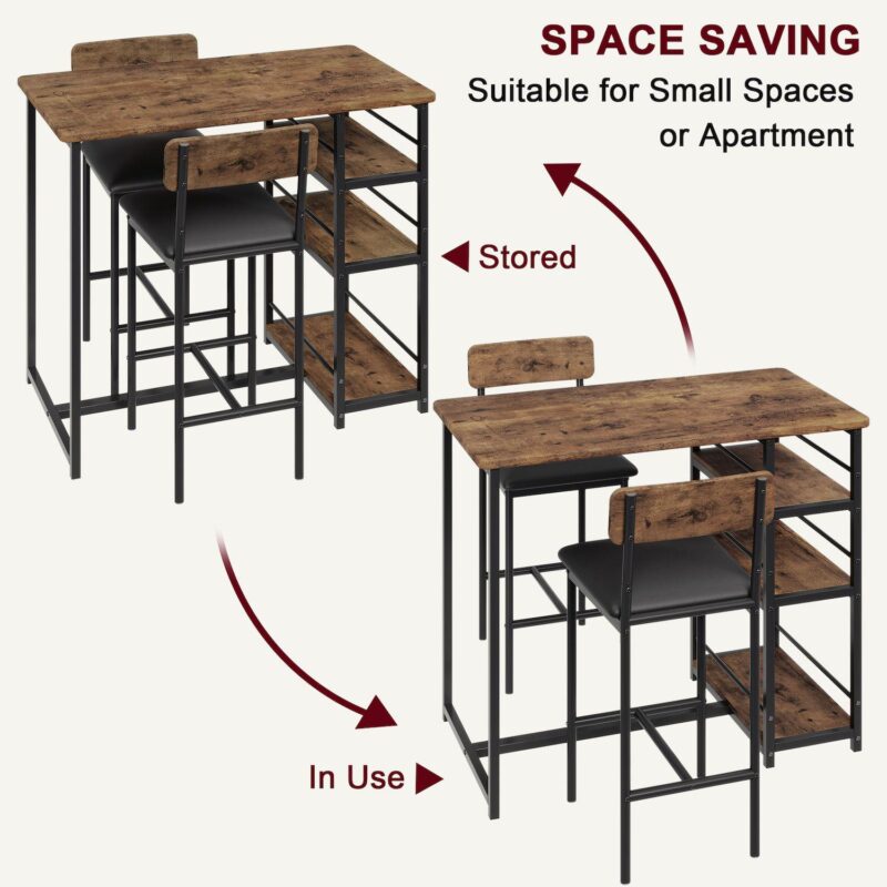 Kitchen Table Set, Dining Table and Chairs for 2 - Image 4