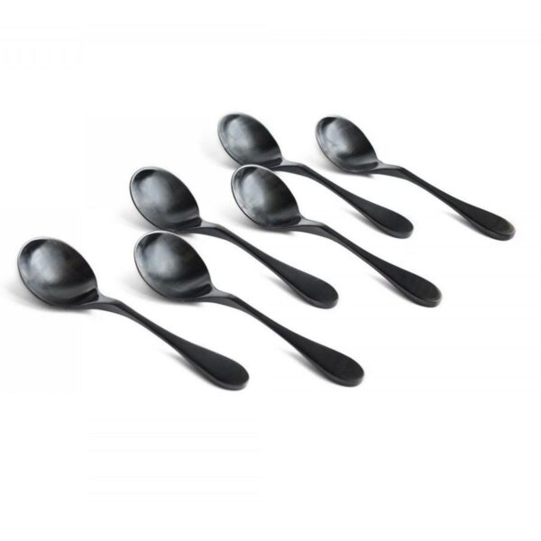 Knork 6-Piece Specialty Matte Black Soup Spoon Set